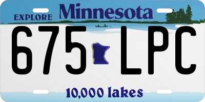 MN license plate 675LPC