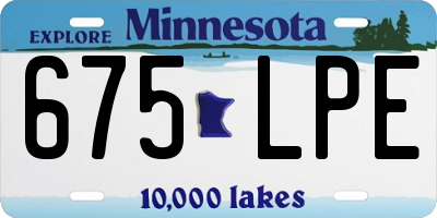 MN license plate 675LPE