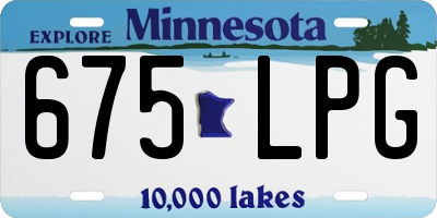 MN license plate 675LPG