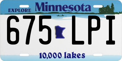 MN license plate 675LPI