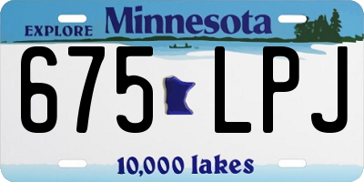MN license plate 675LPJ