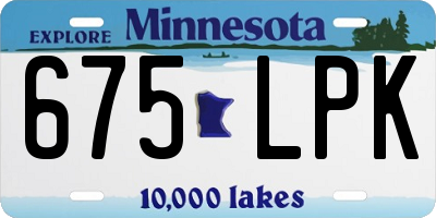 MN license plate 675LPK