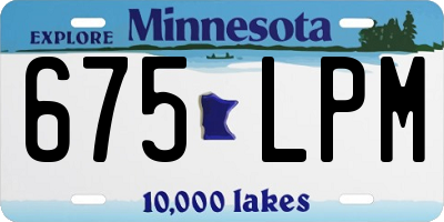 MN license plate 675LPM