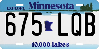 MN license plate 675LQB