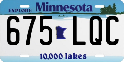MN license plate 675LQC
