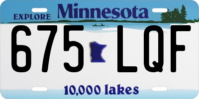 MN license plate 675LQF