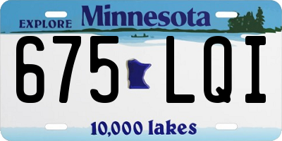 MN license plate 675LQI