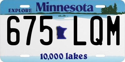 MN license plate 675LQM