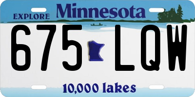 MN license plate 675LQW