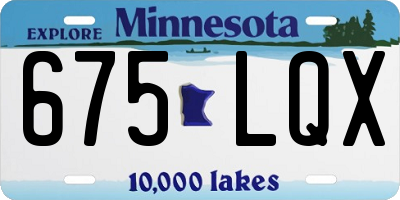 MN license plate 675LQX