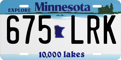 MN license plate 675LRK