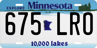 MN license plate 675LRO