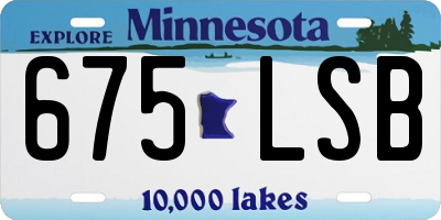MN license plate 675LSB