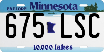 MN license plate 675LSC