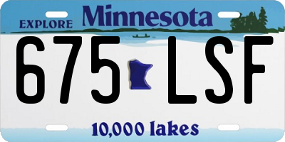 MN license plate 675LSF