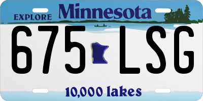 MN license plate 675LSG