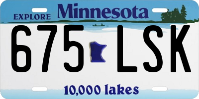 MN license plate 675LSK