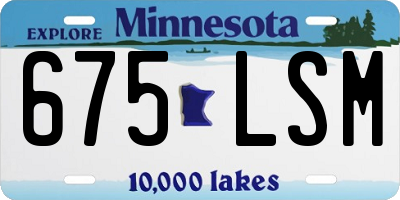 MN license plate 675LSM