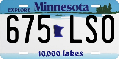 MN license plate 675LSO