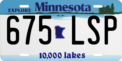 MN license plate 675LSP