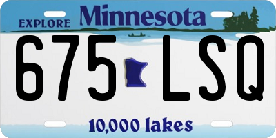 MN license plate 675LSQ