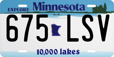 MN license plate 675LSV