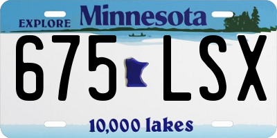 MN license plate 675LSX