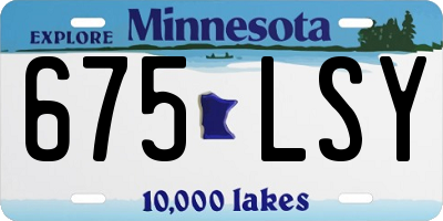 MN license plate 675LSY