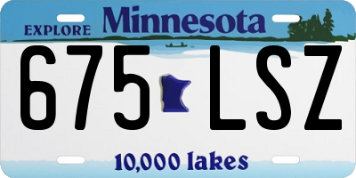 MN license plate 675LSZ