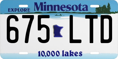 MN license plate 675LTD