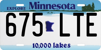 MN license plate 675LTE