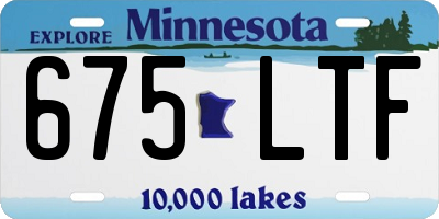 MN license plate 675LTF
