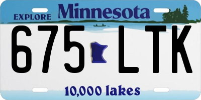 MN license plate 675LTK