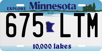 MN license plate 675LTM
