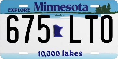 MN license plate 675LTO