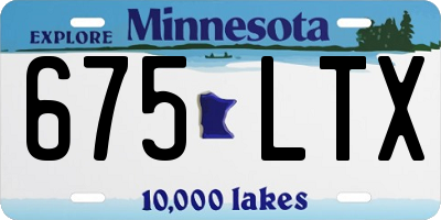 MN license plate 675LTX