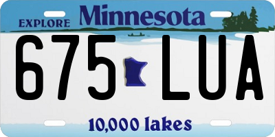 MN license plate 675LUA