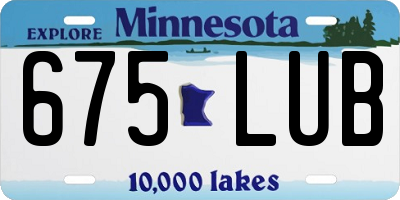 MN license plate 675LUB