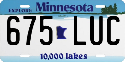 MN license plate 675LUC