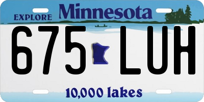MN license plate 675LUH
