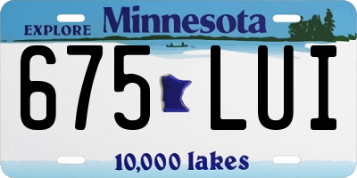 MN license plate 675LUI