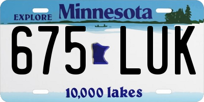 MN license plate 675LUK