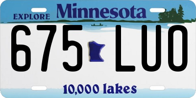 MN license plate 675LUO