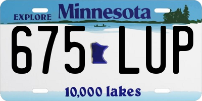 MN license plate 675LUP