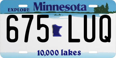MN license plate 675LUQ