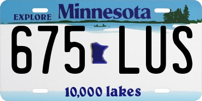MN license plate 675LUS