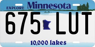 MN license plate 675LUT