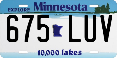 MN license plate 675LUV
