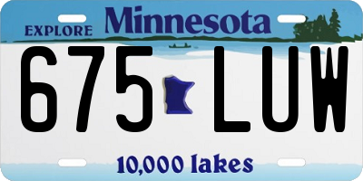 MN license plate 675LUW