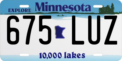 MN license plate 675LUZ